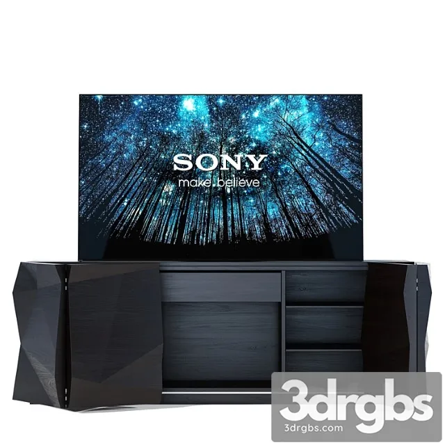 Sony Bravia And Crash Sideboard 3D Model Download