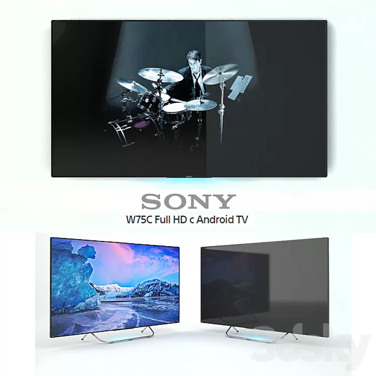 Sony W75C Full HD with Android TV 3D Model