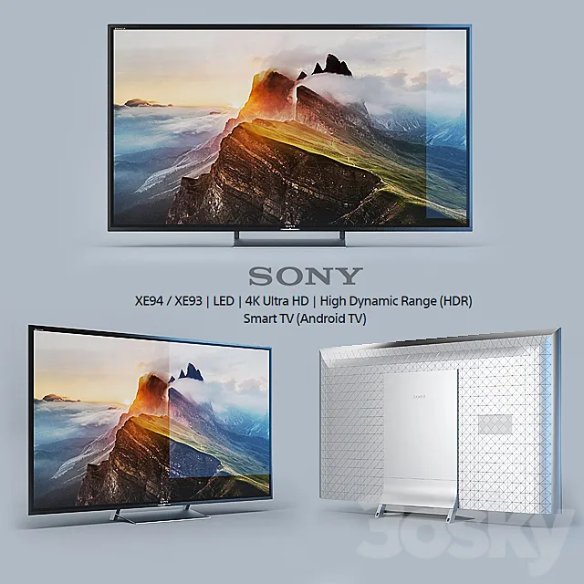 Sony XE94 _ XE93 | LED | 4K Ultra HD | High Dynamic Range (HDR) | Smart TV (Android TV) 3DModel