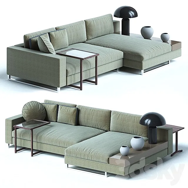 Sormani HERNEST Modular sofa contemporary fabric 3-seater 3D Model Sormani HERNEST Modular sofa contemporary fabric 3-seater 3D Model