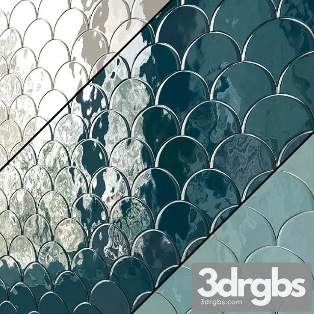 Sorrento Wave Ceramic Wall Tile 7 Types 3D Model Download