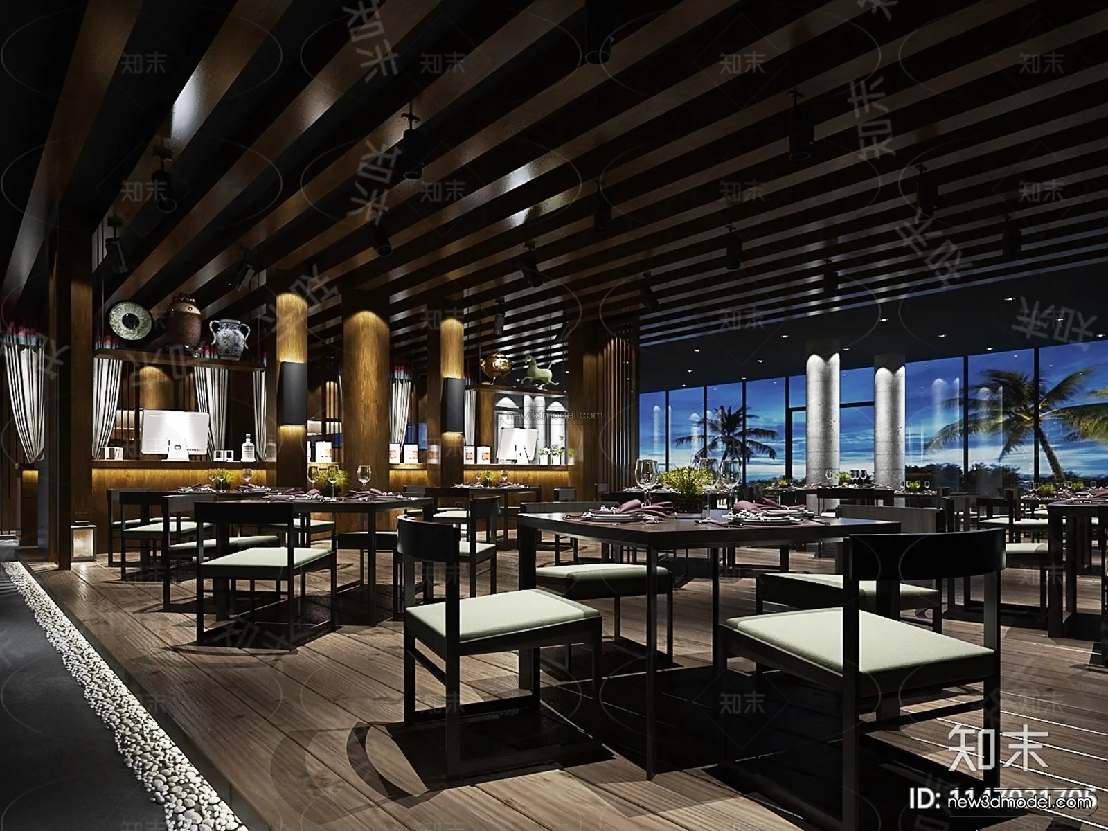 Southeast Asia Restaurant 3D Scenes – 3D Blocks – 013 – VRAY