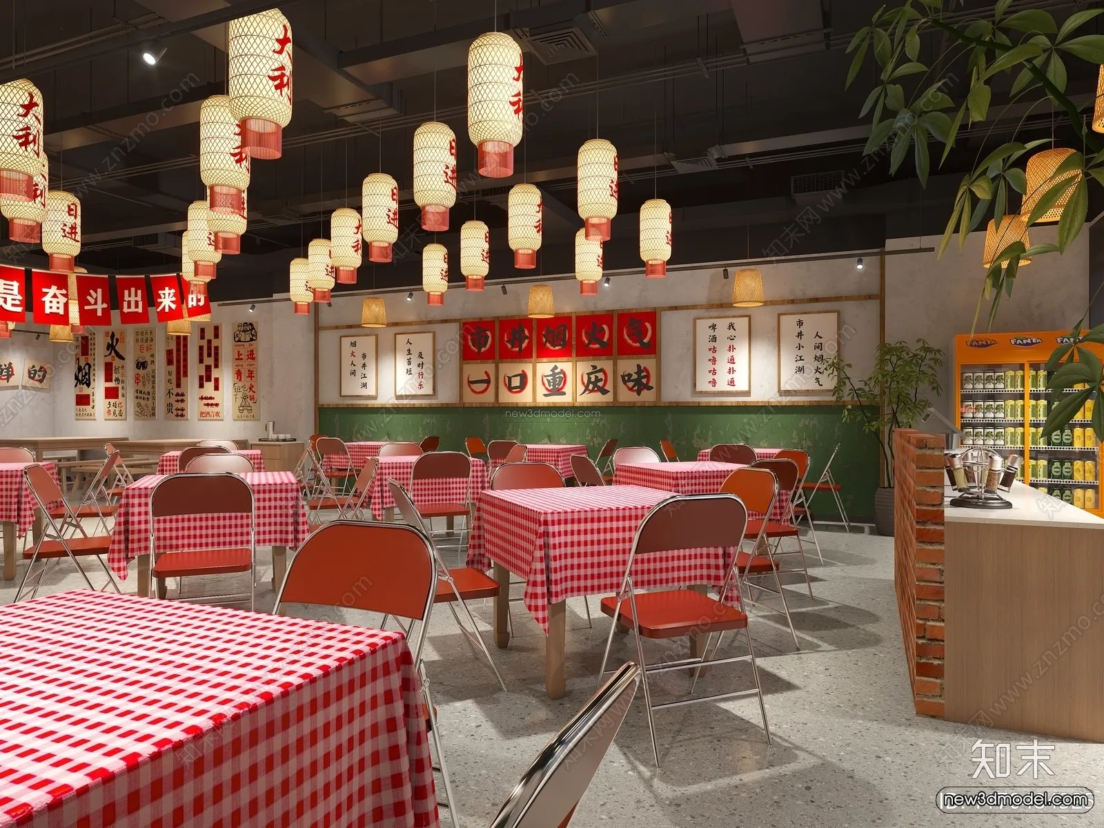Southeast Asia Restaurant 3D Scenes – 3D Blocks – 018 – VRAY