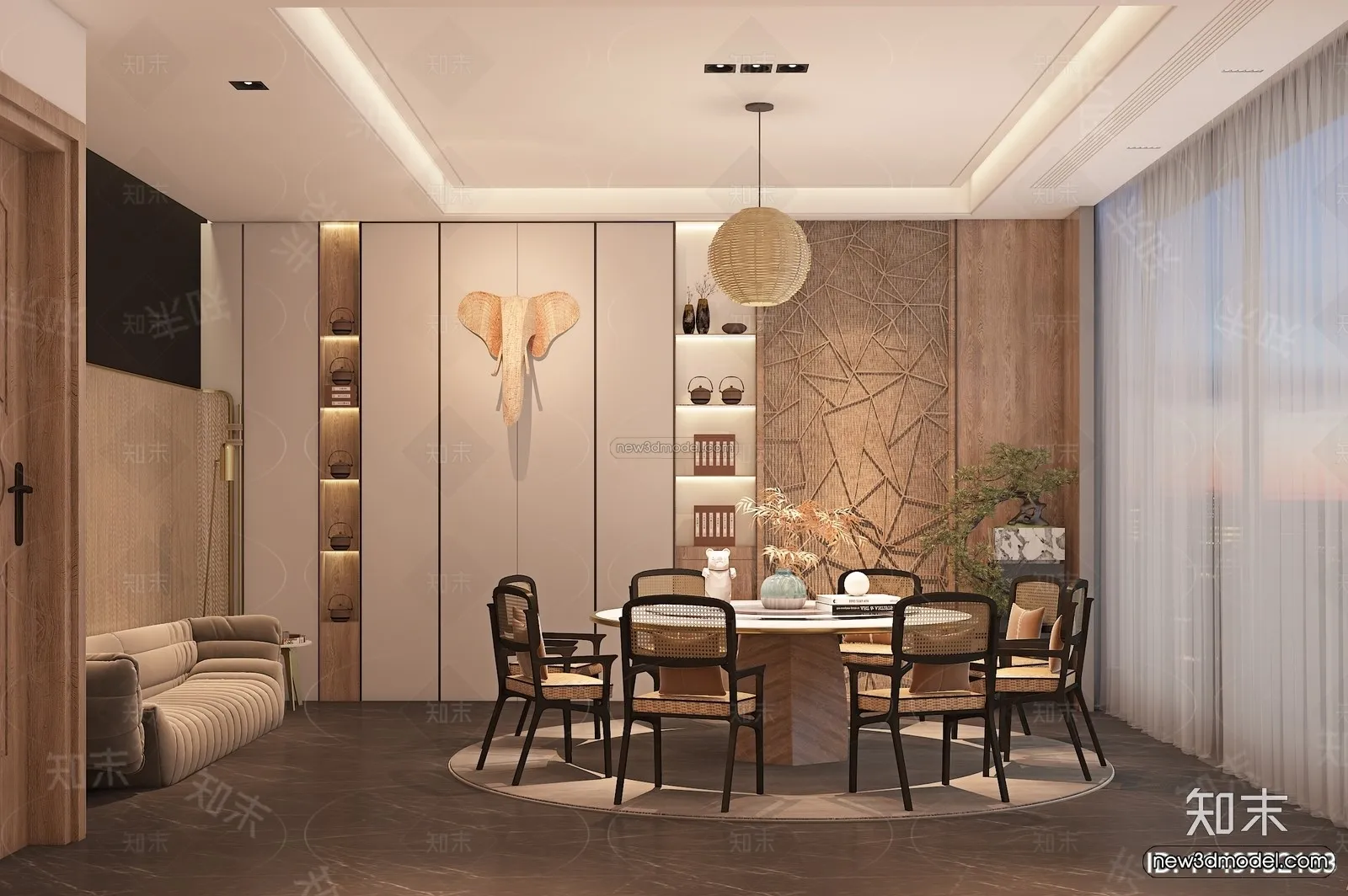 Southeast Asia Restaurant 3D Scenes – 3D Blocks – 023 – VRAY