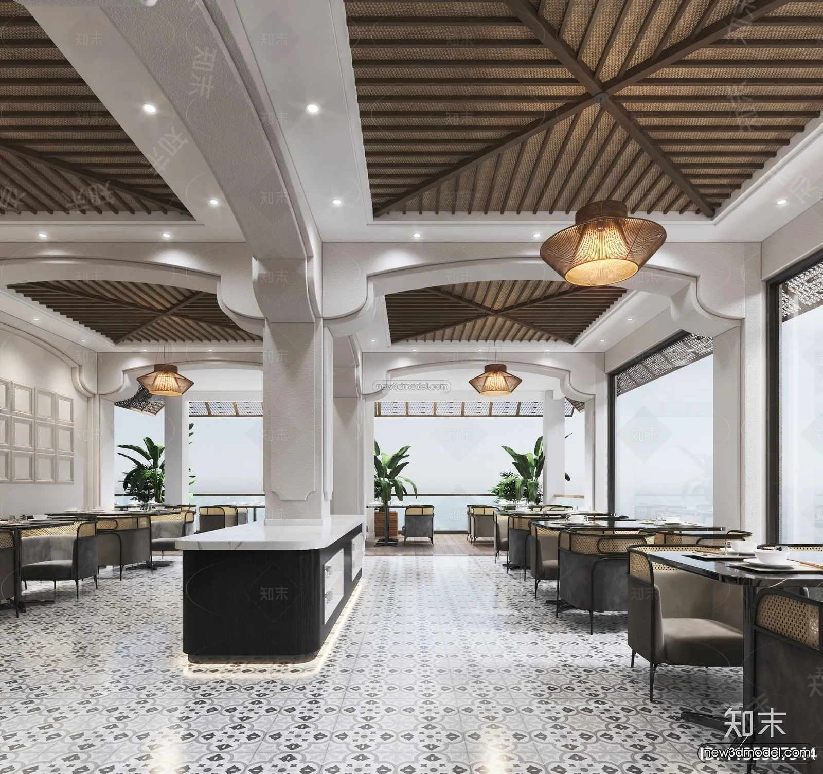 Southeast Asia Restaurant 3D Scenes – 3D Blocks – 025 – VRAY