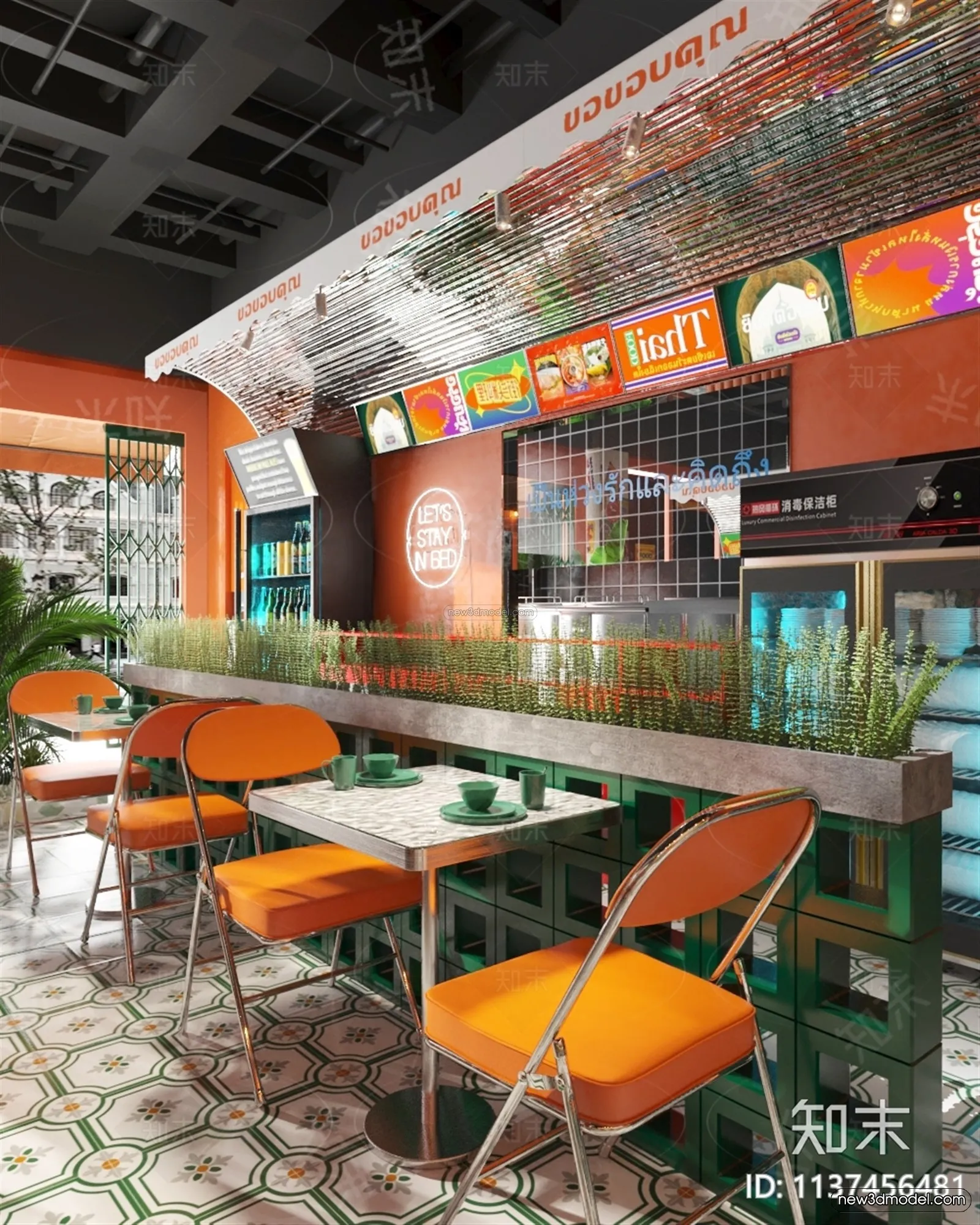 Southeast Asia Restaurant 3D Scenes – 3D Blocks – 032 – VRAY