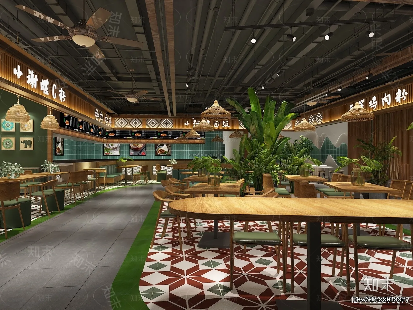 Southeast Asia Restaurant 3D Scenes – 3D Blocks – 033 – VRAY