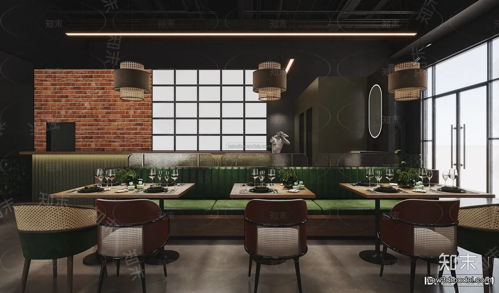 Southeast Asia Restaurant 3D Scenes – 3D Blocks – 036 – VRAY