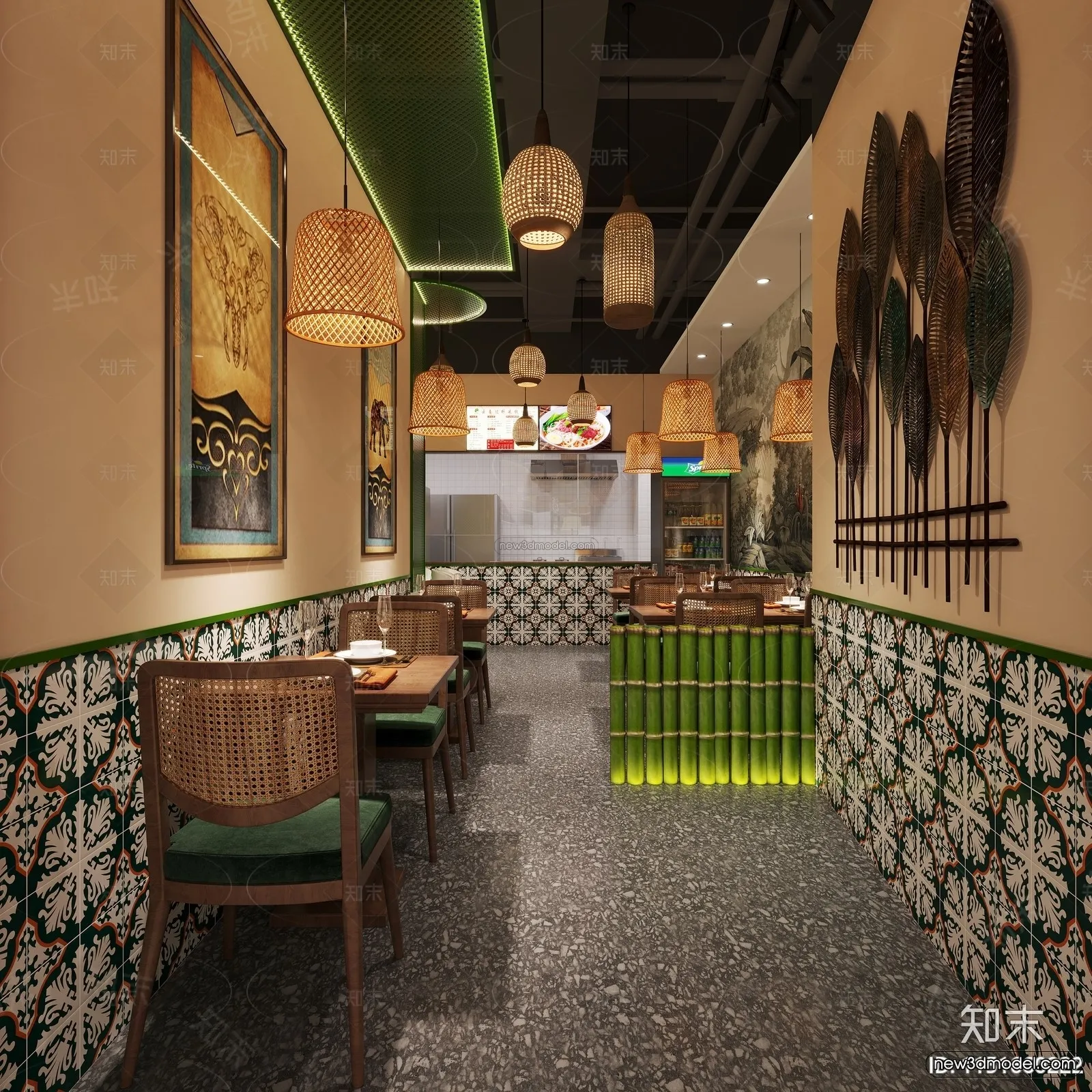 Southeast Asia Restaurant 3D Scenes – 3D Blocks – 039 – CORONA