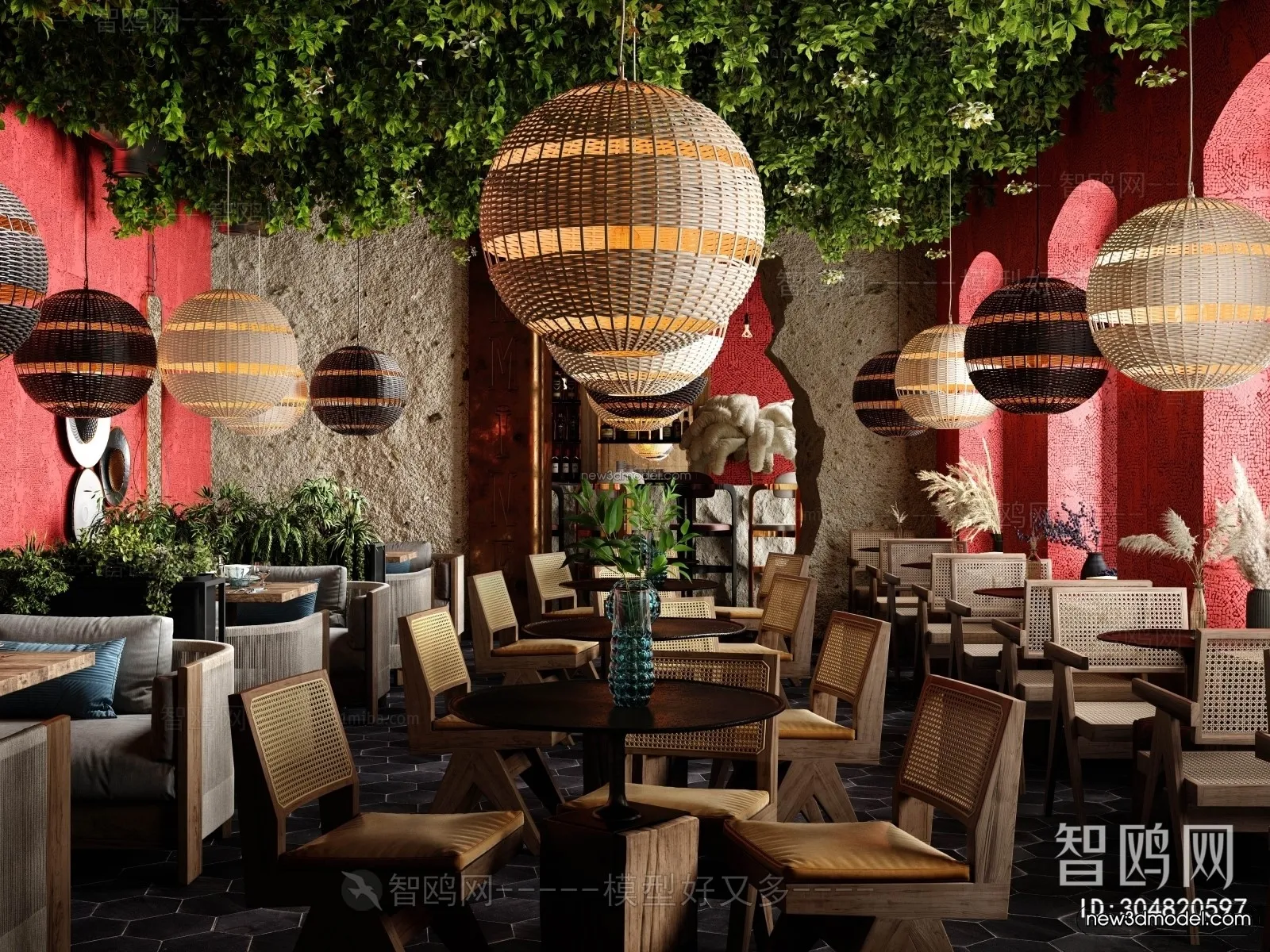 Southeast Asia Restaurant 3D Scenes – 3D Blocks – 044 – CORONA