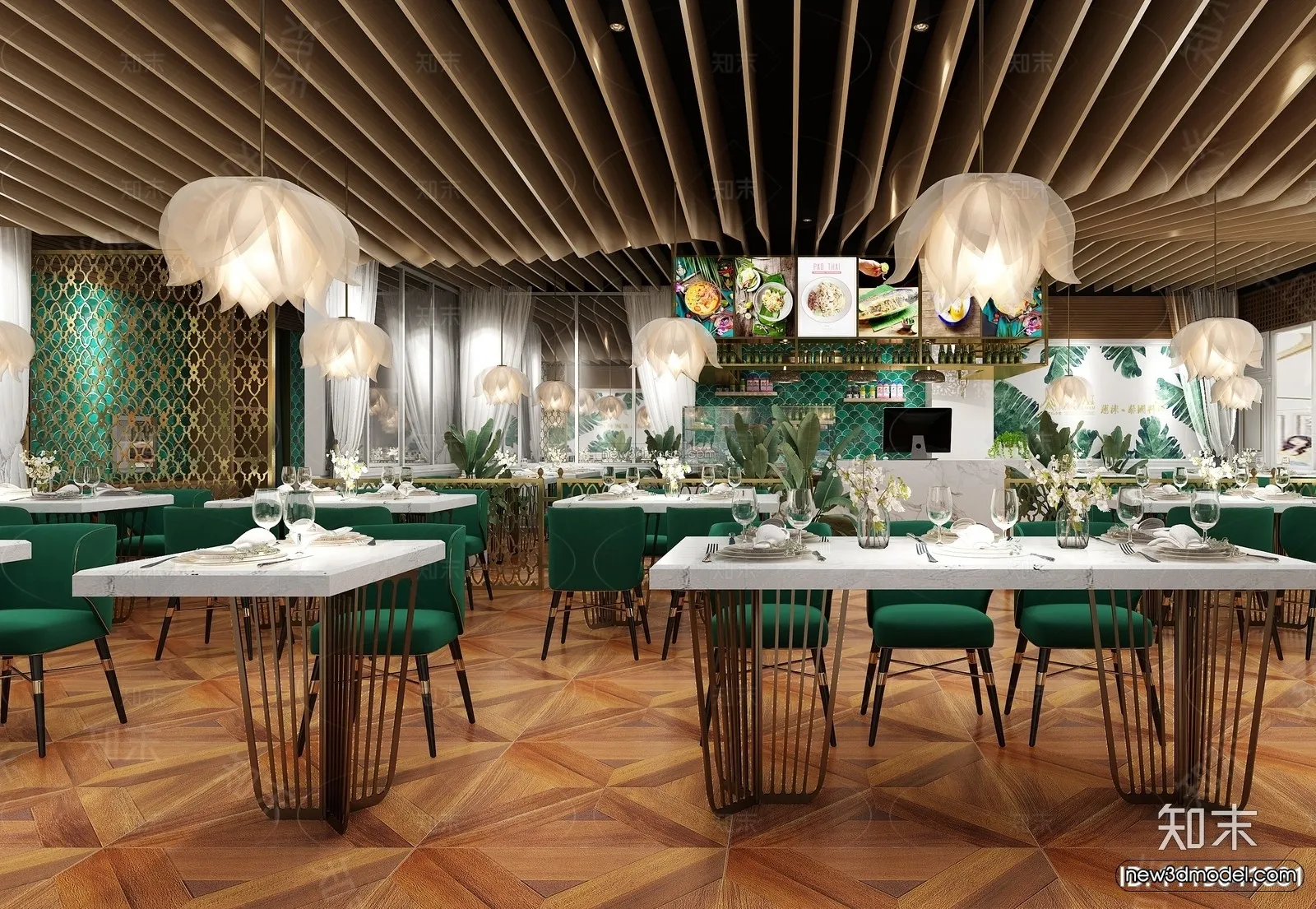 Southeast Asia Restaurant 3D Scenes – 3D Blocks – 048 – VRAY