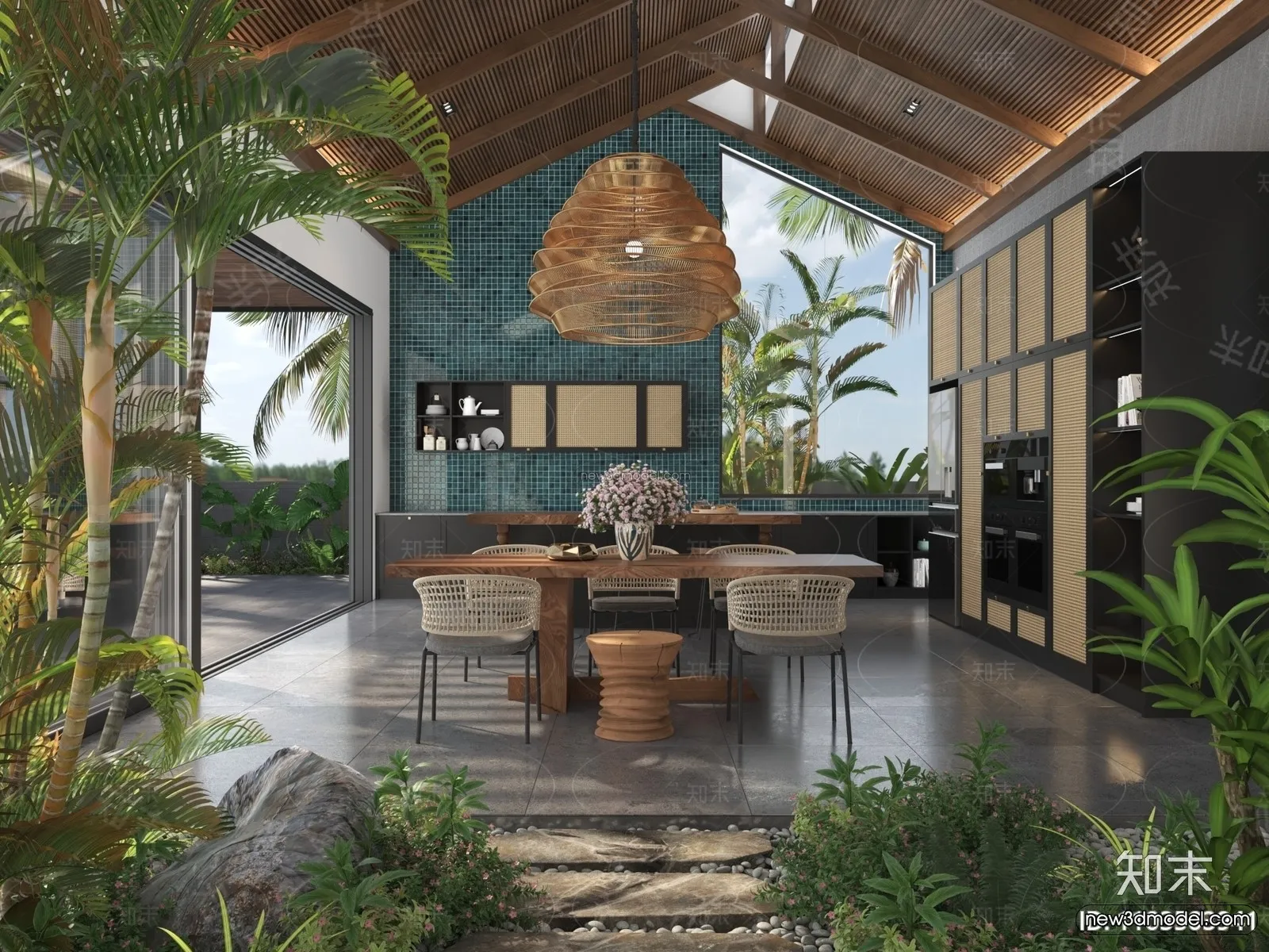 Southeast Asia Restaurant 3D Scenes – 3D Blocks – 051 – VRAY