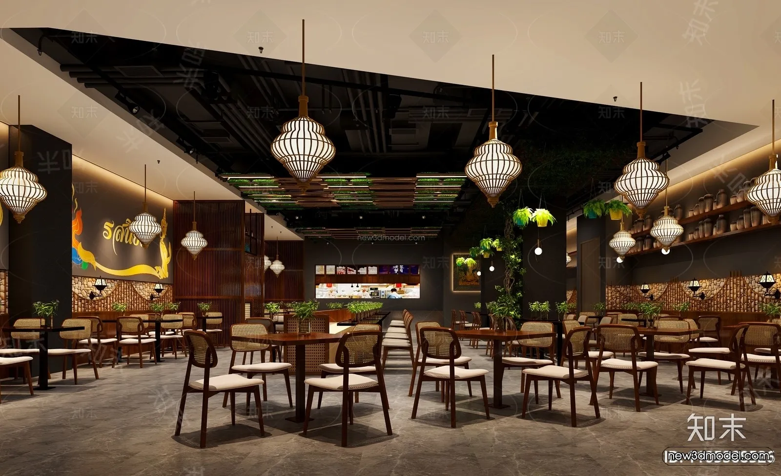 Southeast Asia Restaurant 3D Scenes – 3D Blocks – 052 – VRAY
