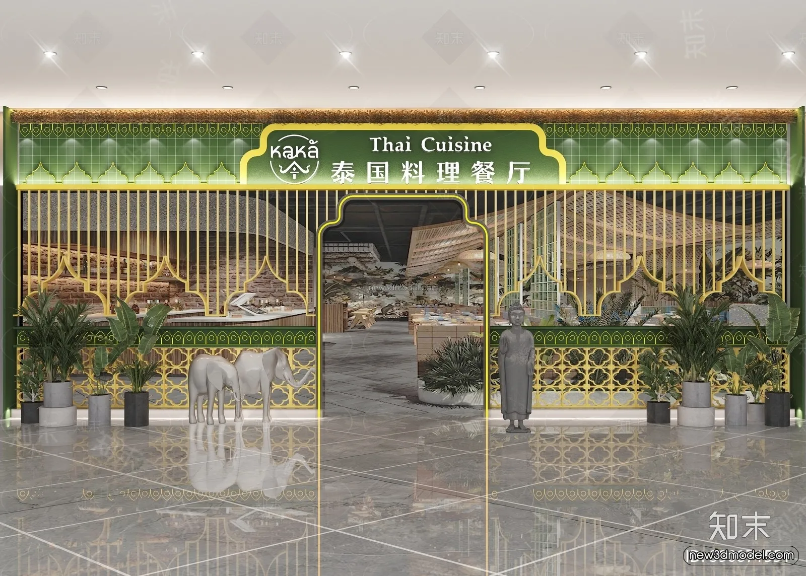 Southeast Asia Restaurant 3D Scenes – 3D Blocks – 066 – VRAY