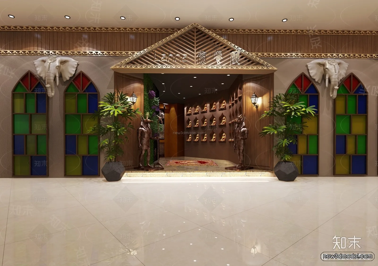 Southeast Asia Restaurant 3D Scenes – 3D Blocks – 067 – VRAY