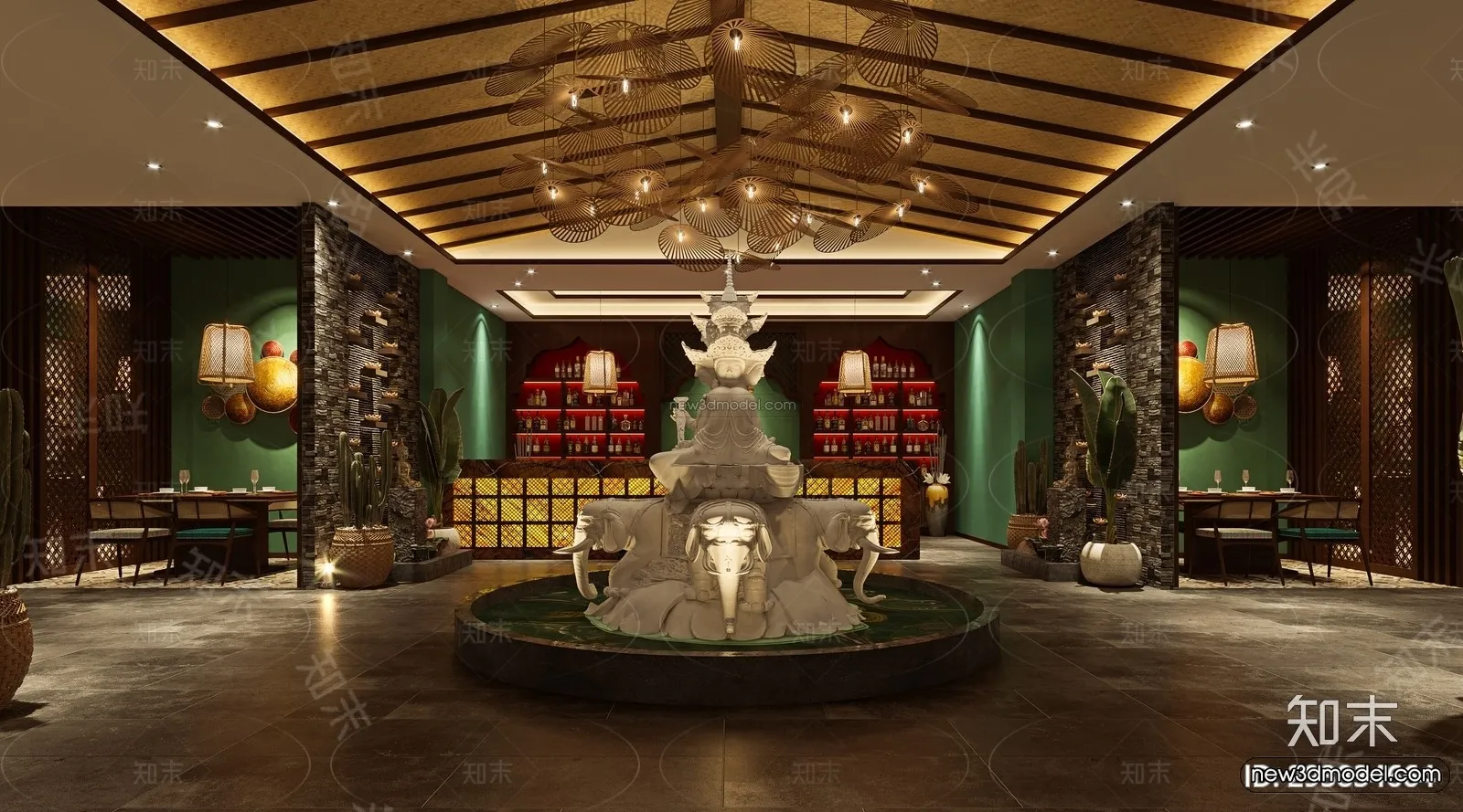 Southeast Asia Restaurant 3D Scenes – 3D Blocks – 068 – CORONA