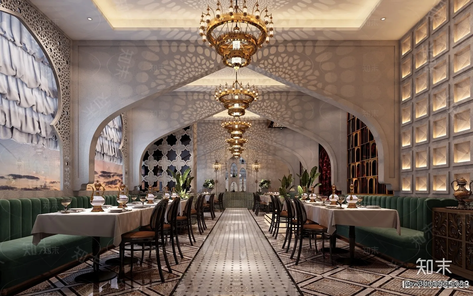 Southeast Asia Restaurant 3D Scenes – 3D Blocks – 072 – VRAY