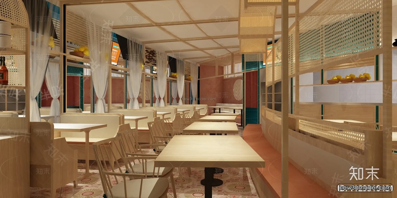 Southeast Asia Restaurant 3D Scenes – 3D Blocks – 074 – VRAY