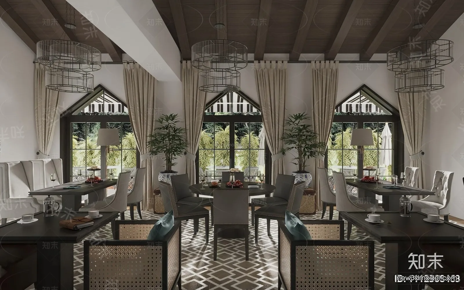 Southeast Asia Restaurant 3D Scenes – 3D Blocks – 076 – VRAY