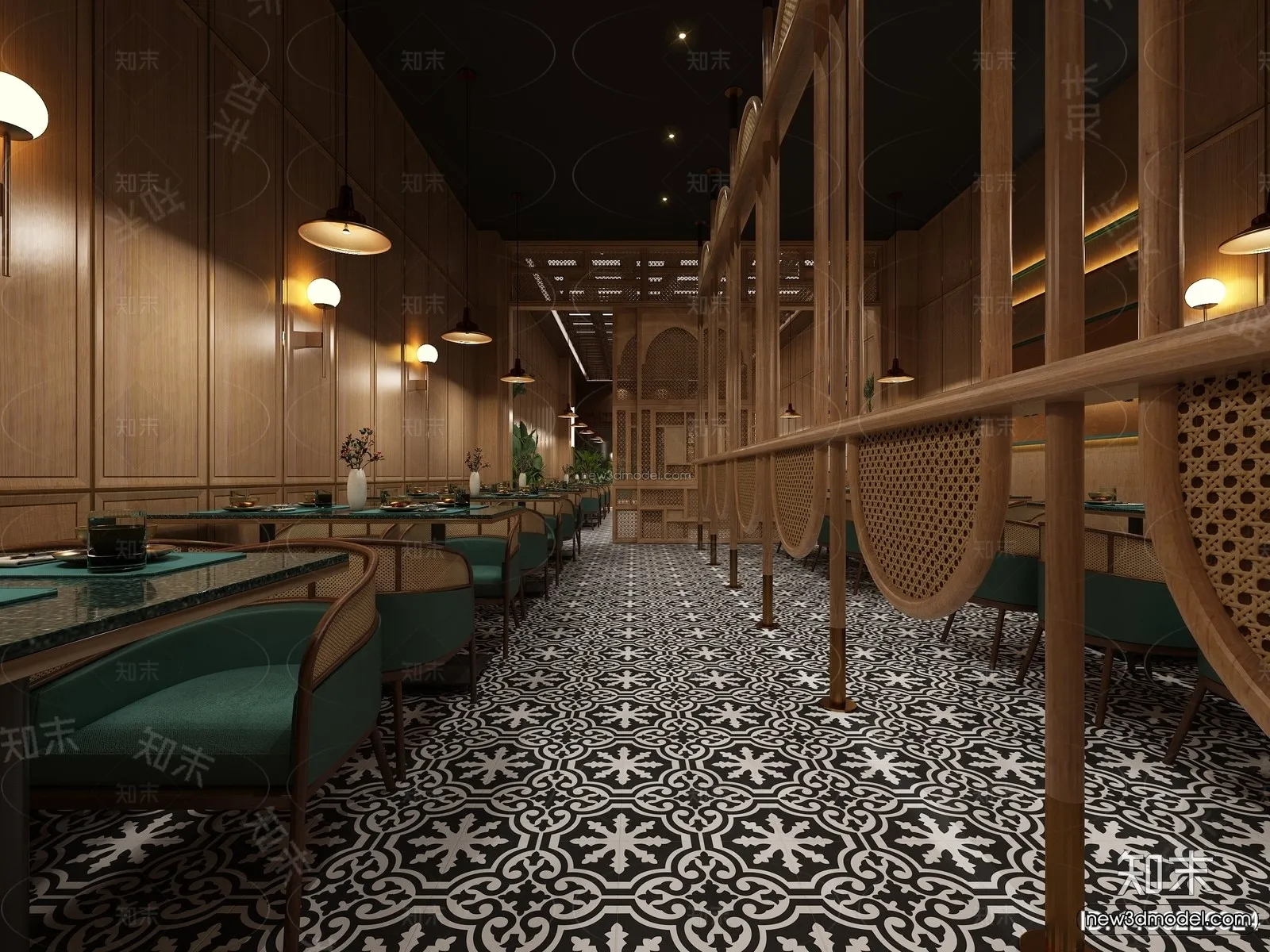 Southeast Asia Restaurant 3D Scenes – 3D Blocks – 081 – VRAY