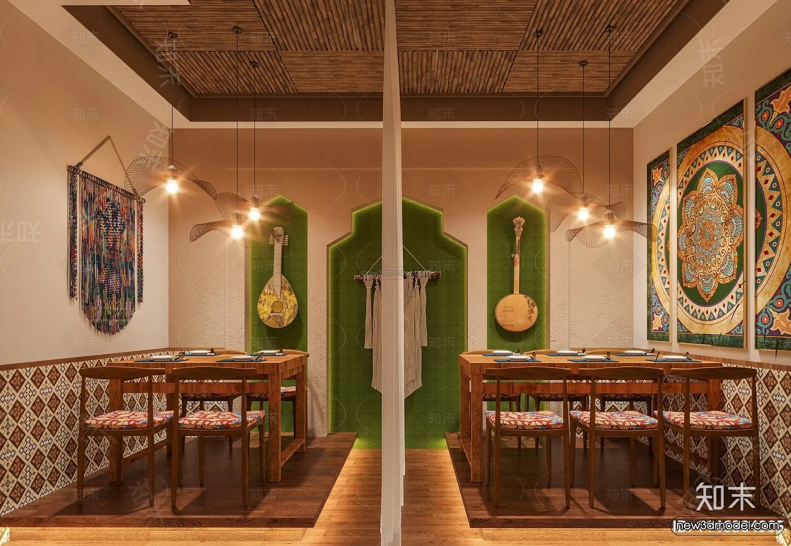 Southeast Asia Restaurant 3D Scenes – 3D Blocks – 083 – CORONA