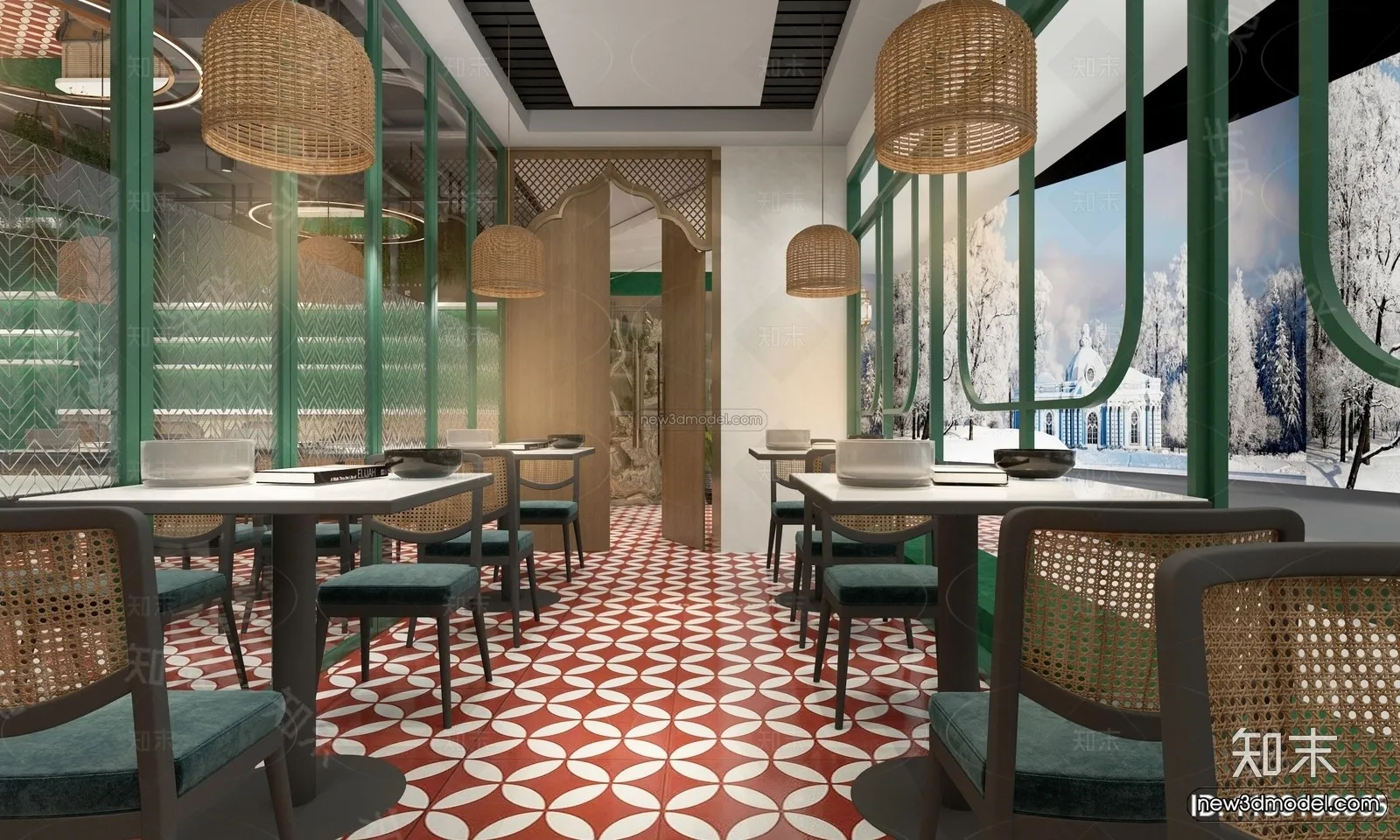 Southeast Asia Restaurant 3D Scenes – 3D Blocks – 087 – VRAY