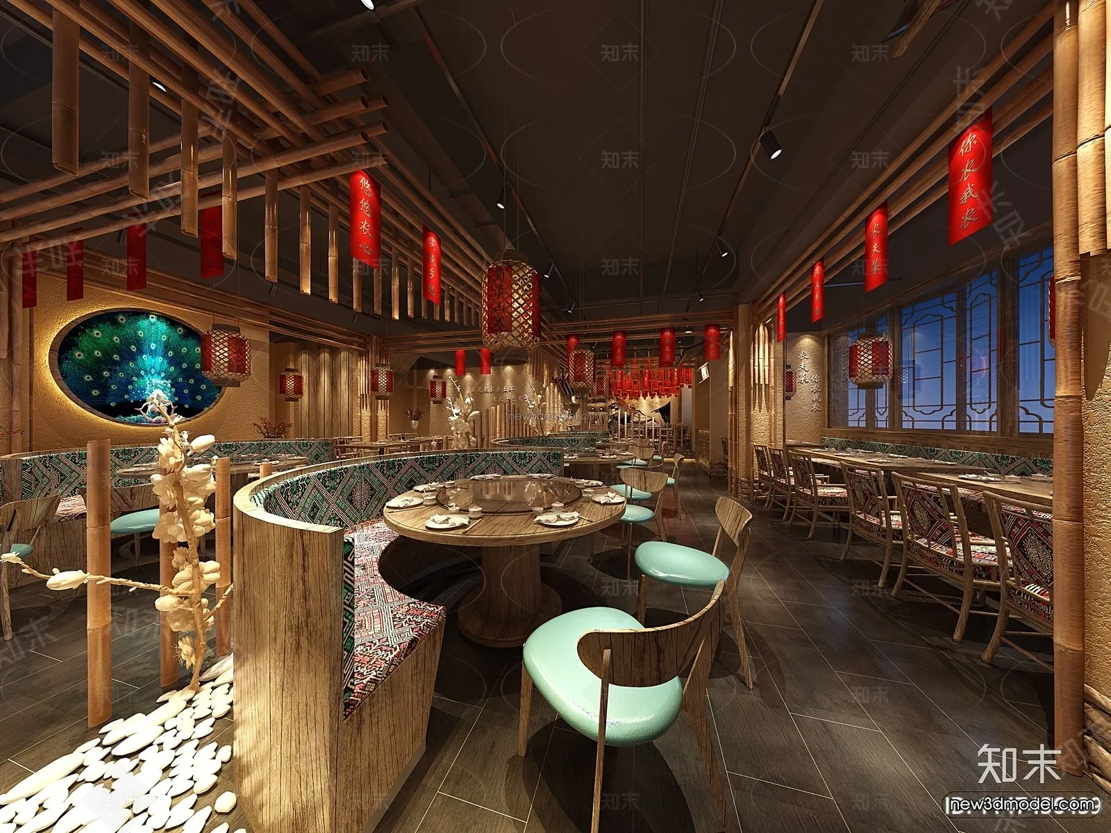 Southeast Asia Restaurant 3D Scenes – 3D Blocks – 094 – VRAY