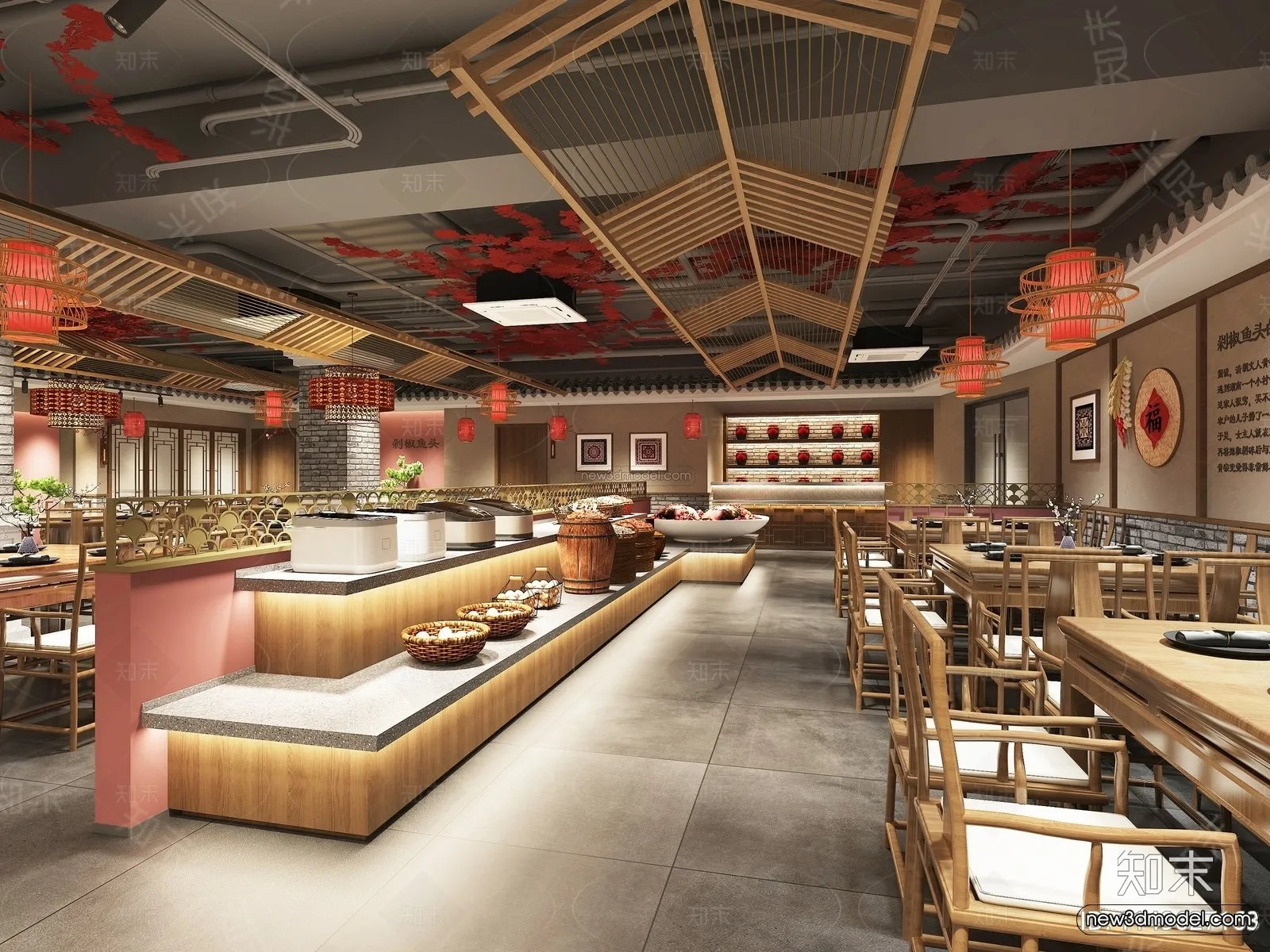 Southeast Asia Restaurant 3D Scenes – 3D Blocks – 100 – VRAY