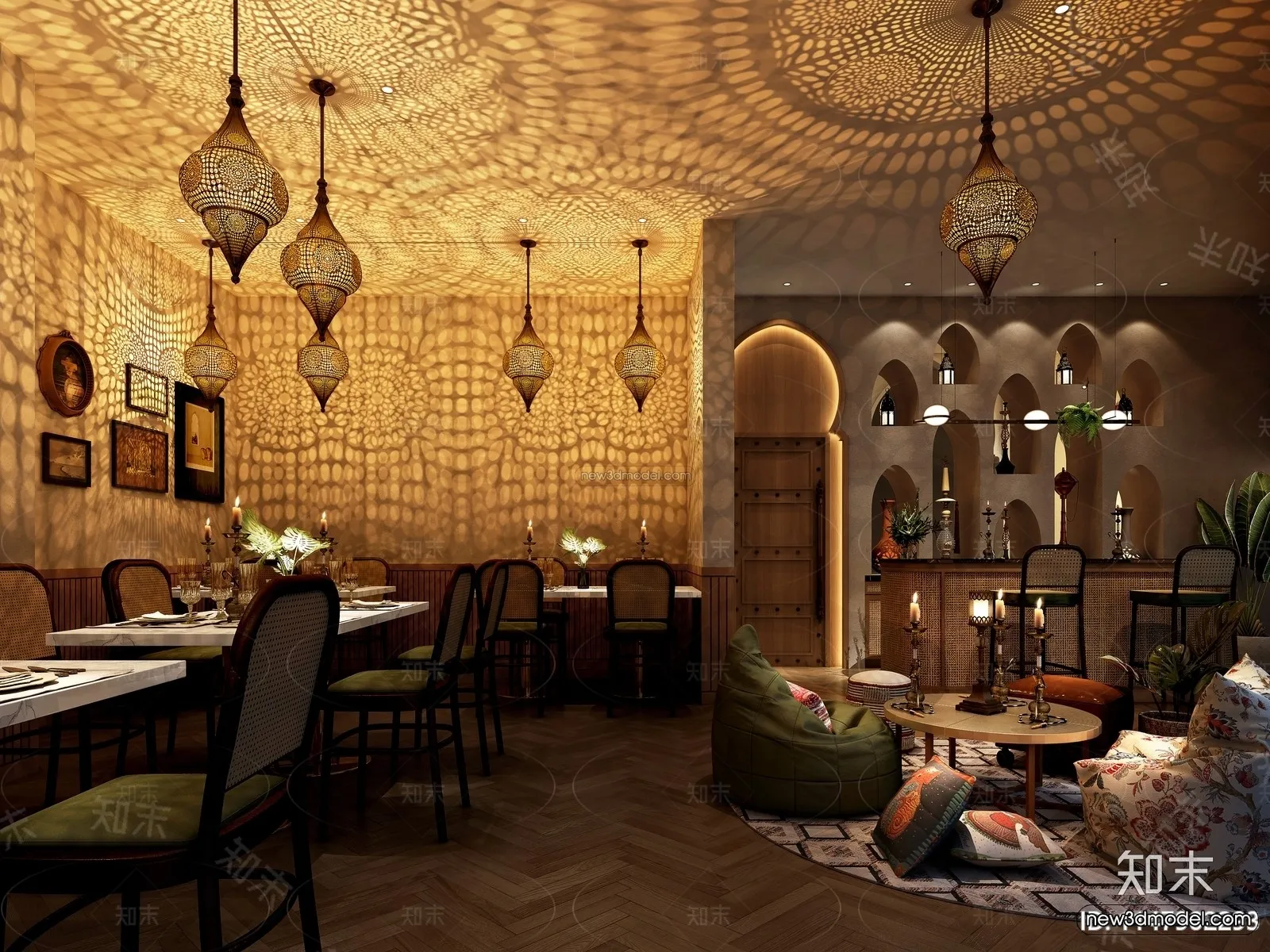 Southeast Asia Restaurant 3D Scenes – 3D Blocks – 105 – VRAY