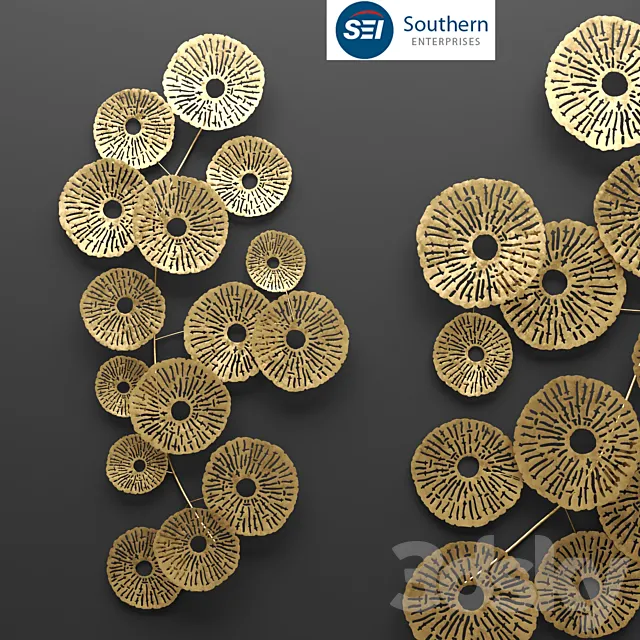 Southern Enterprises Aura Abstract Wall Sculpture. wall decor. art. metallic. luxury. gold. abstraction. flowers. panels 3DModel Southern Enterprises Aura Abstract Wall Sculpture. wall decor. art. metallic. luxury. gold. abstraction. flowers. panels 3DModel