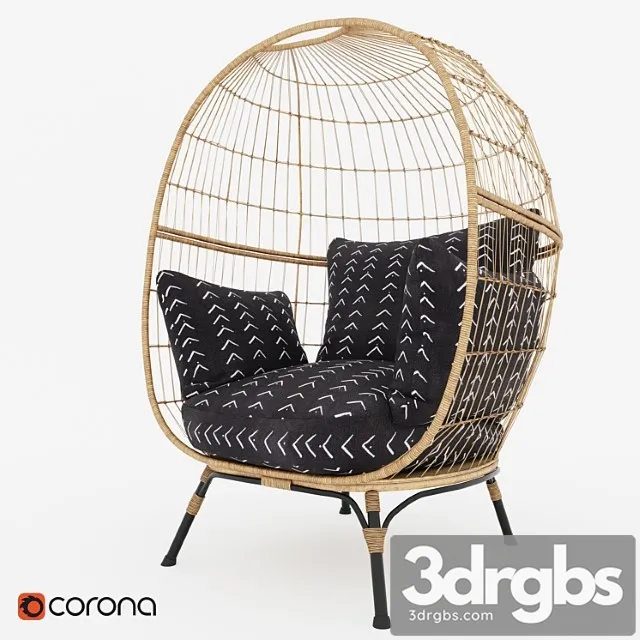 Southport Vee Striped Egg Chair 3D Model Download