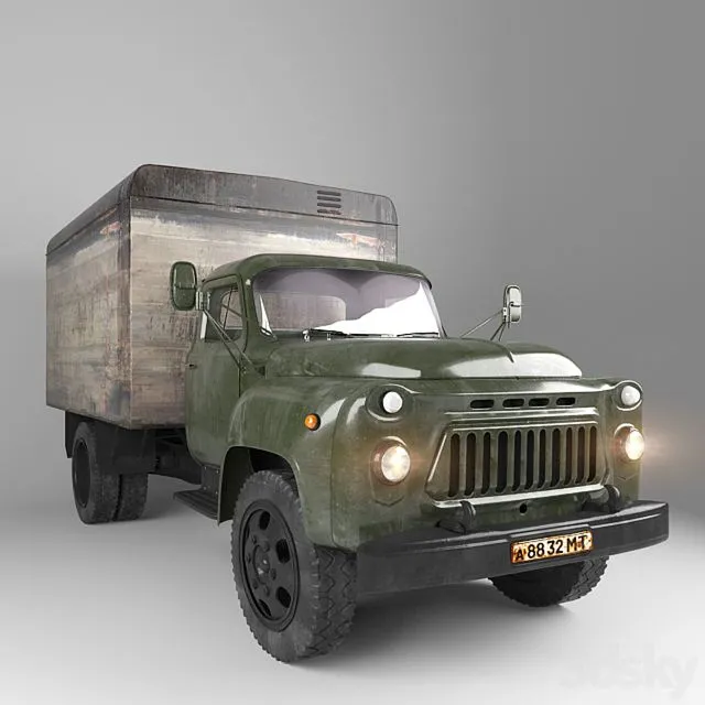 Soviet truck gaz 52 3D Model