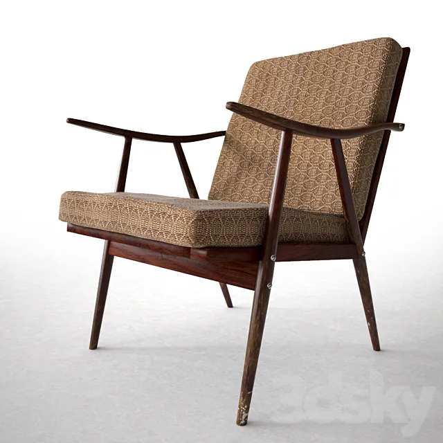 Soviet vintage chair of the 60s Bratislava 3D Model Soviet vintage chair of the 60s Bratislava 3D Model