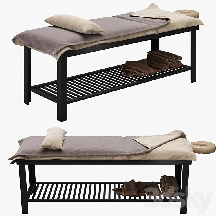 Spa Bed Massage Table 3D Model