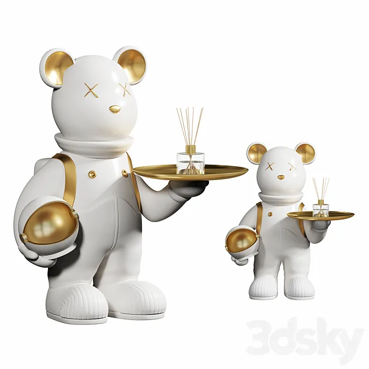 space bear ceramic ornaments 3D Model Free Download