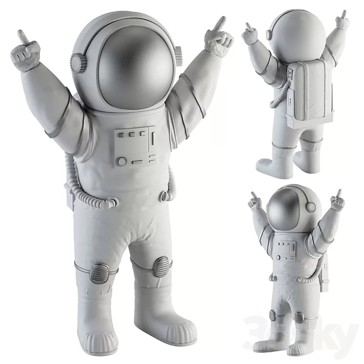 Space man sculpture 3D Model Free Download