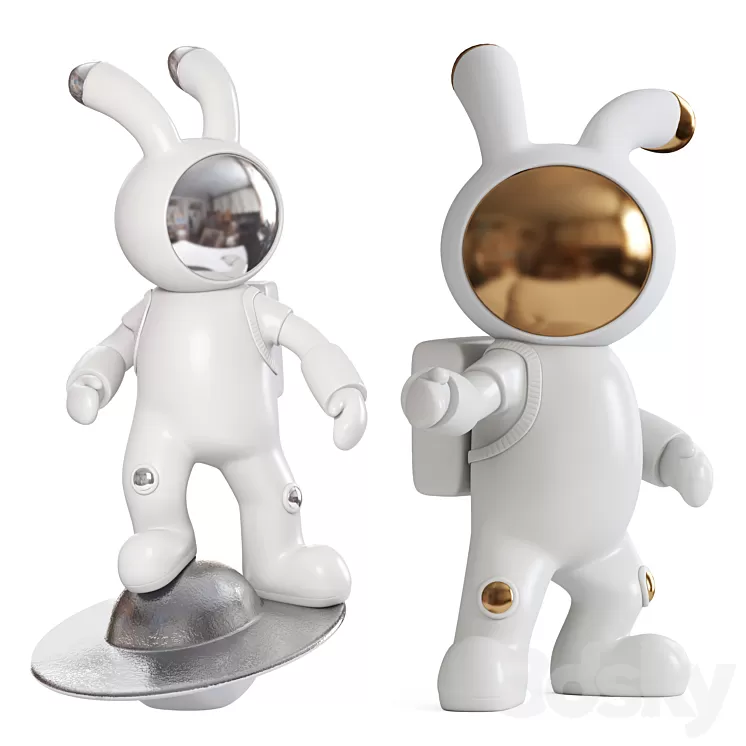 Space rabbit sculpture 3D Model
