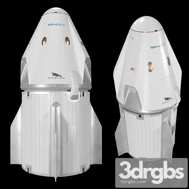 Spacex crew dragon 3D Model Download