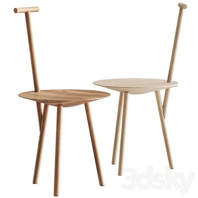 Spade Chair Natural Ash by Please Wait to be Seated 3D Model