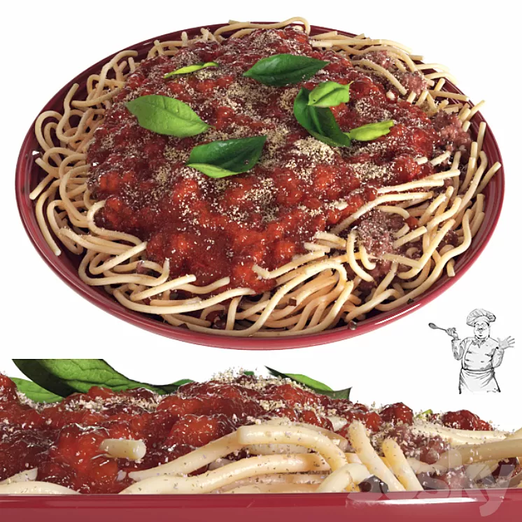 Spaghetti with Sauce (vray GGX) 3D Model - 3DSKY Decor Helper