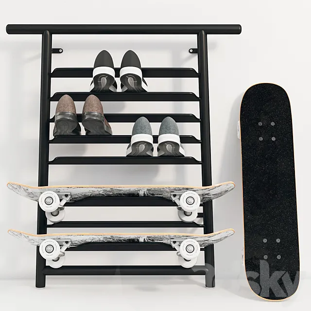 SPANST Shelf for shoes _ skateboard (IKEA) 3DModel SPANST Shelf for shoes _ skateboard (IKEA) 3DModel
