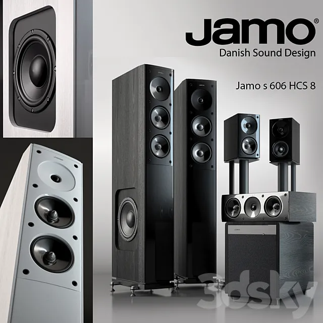Speaker set Jamo S606 + 206 sub 3DModel