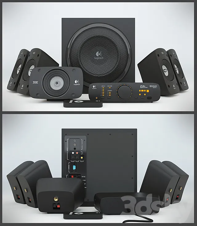 Speakers Logitech z906 3D Model
