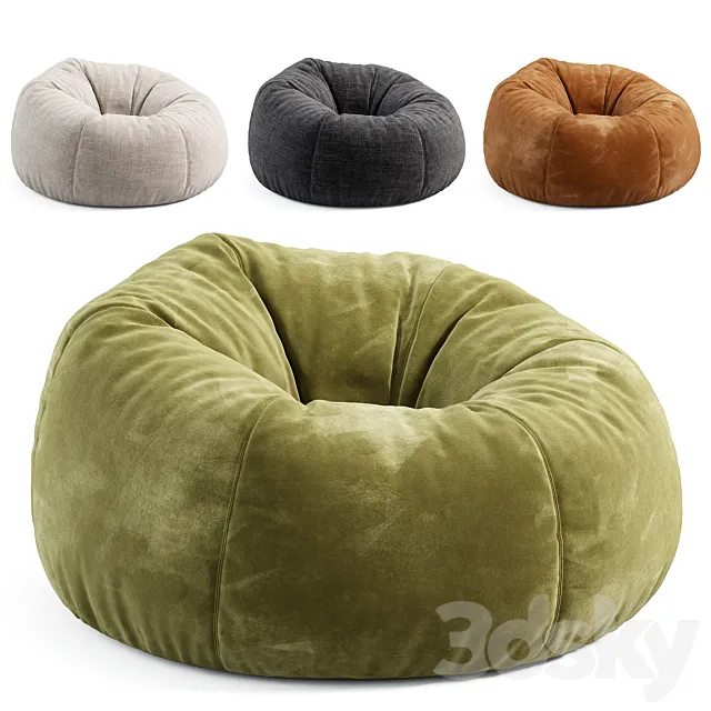 Special Order Bean Bag by Westelm 3D Model Special Order Bean Bag by Westelm 3D Model