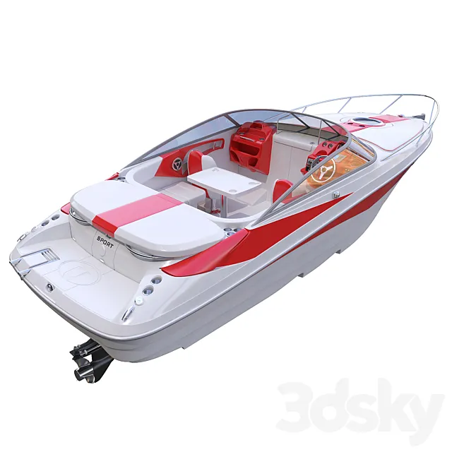 Speed ​​sea boat 3D Model