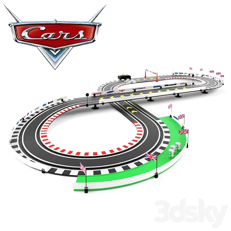 Speedway "Cars London" 3D Model Speedway "Cars London" 3D Model
