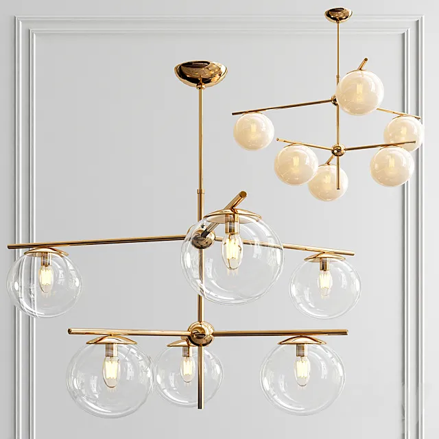 Sphere Stem 6-Light Chandelier 3D Model
