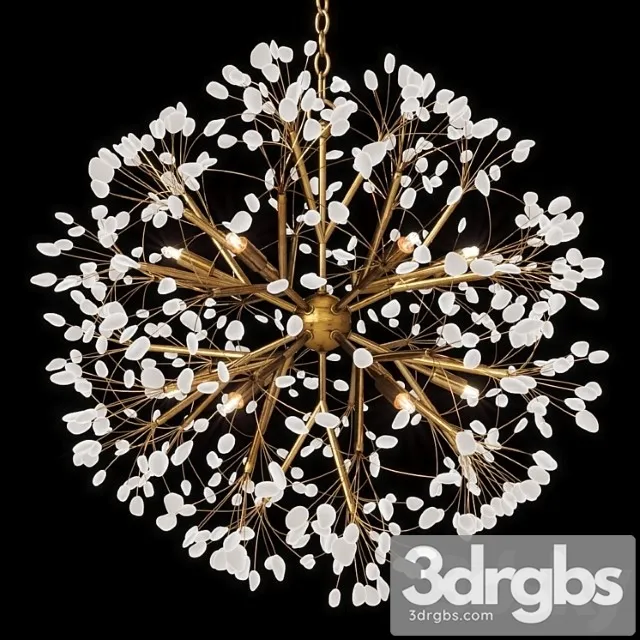 Spherical twelve-light quartz chandelier 3D Model Download
