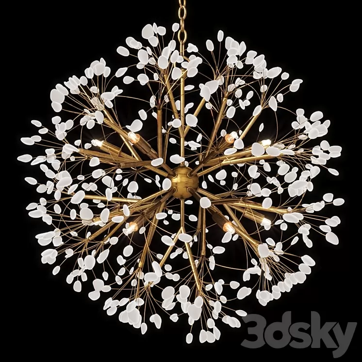Spherical Twelve-Light Quartz Chandelier 3D Model Spherical Twelve-Light Quartz Chandelier 3D Model