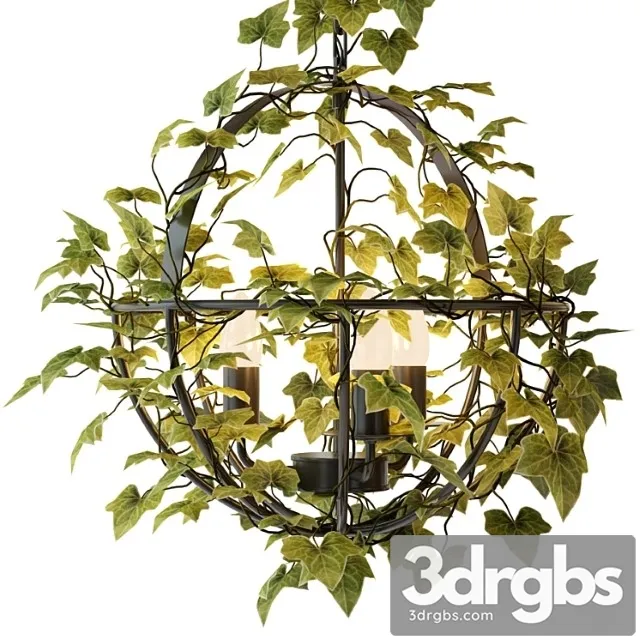 Spherical Vintage Industrial Chandelier With Pleats 3D Model Download